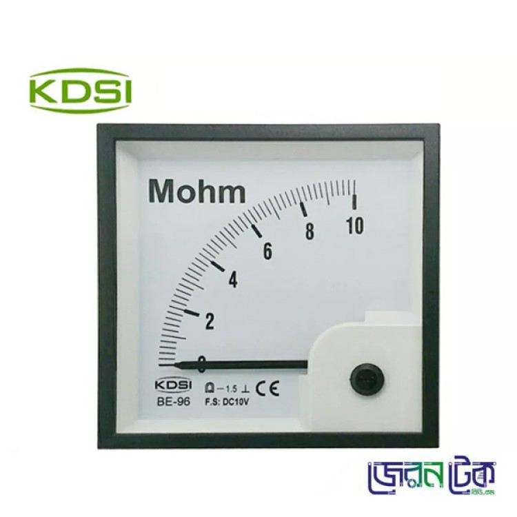 BE-96 DC10V 10Mohm FSD90° Analog Panel Meter
