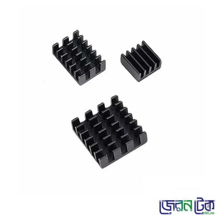 Black 3 in 1 Heat Sink Set Aluminum for Raspberry Pi 4B