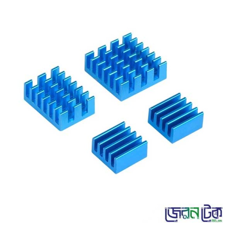 Blue 4 in 1 Heat Sink Set Aluminum for Raspberry Pi 4B