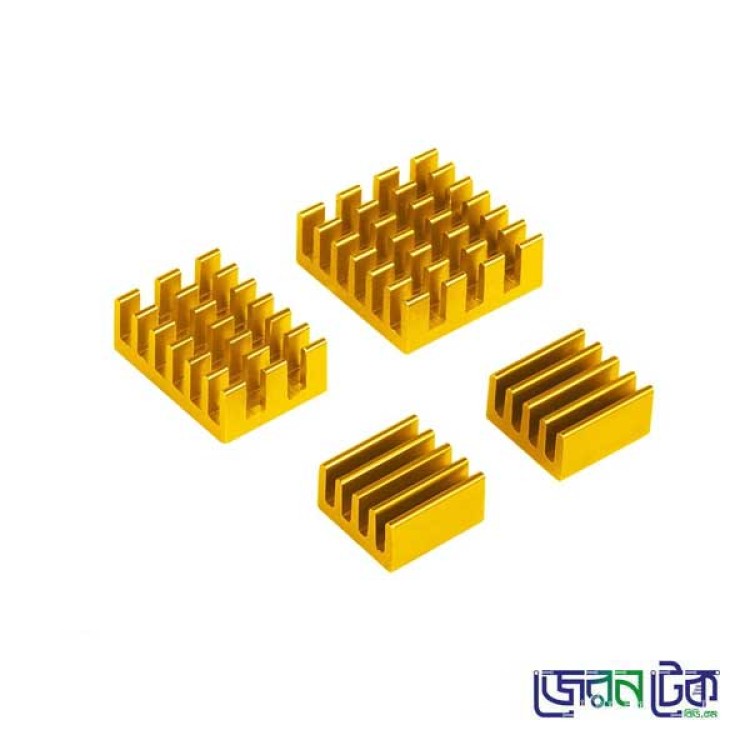Gold 4 in 1 Heat Sink Set Aluminum for Raspberry Pi 4B