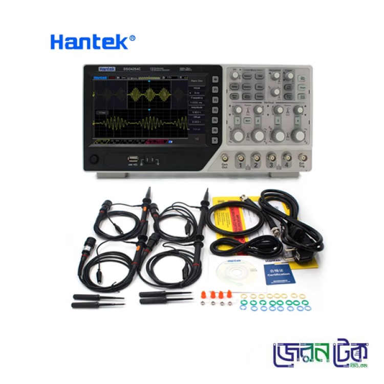 Hantek DSO4254C Digital Storage Oscilloscope 4 Channels 250Mhz 1GS/s Sample Rate LCD PC Integrated USB Portable Oscilloscopes