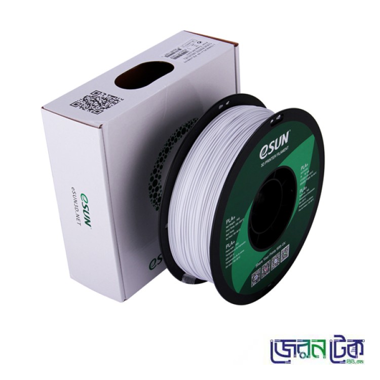 PLA+ 1.75mm 3D Printing Filament-eSUN-White Color 1kg-Coil.