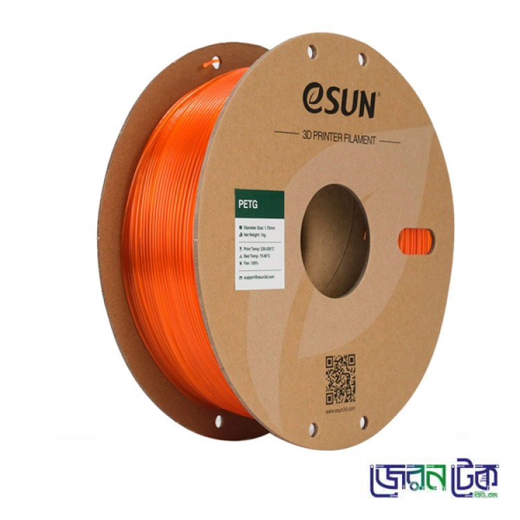 PETG eSUN 1.75mm 3D Printing Filament-Orange Color 1kg-Coil.