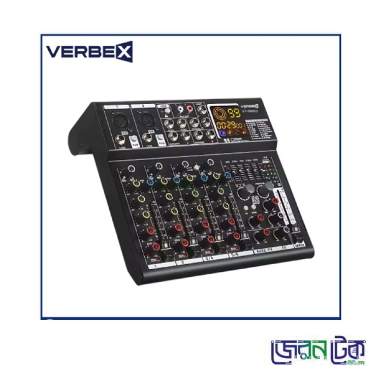 Verbex VT-MR60 Professional 6 Channel Usb Power Amplifier Audio Mixer