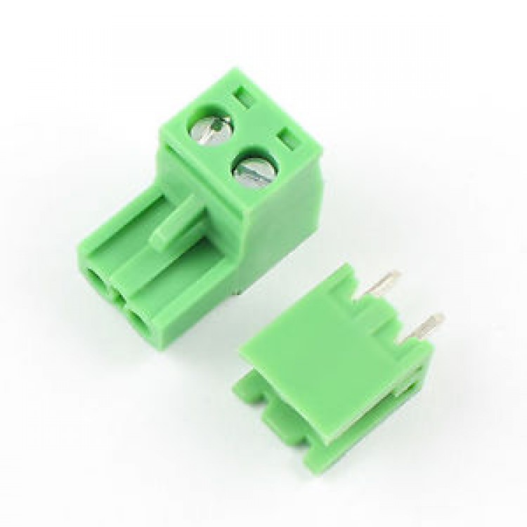 Green L Type 2pin/way 5.08mm Screw Terminal Block Connector 1pair
