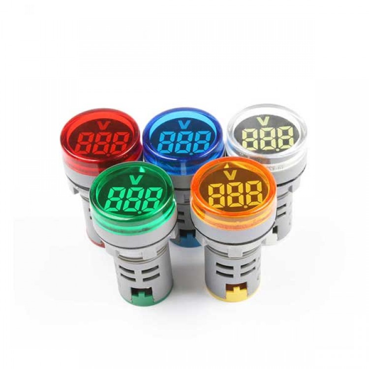 Digital Voltmeter Lamp_22mm AC 20-500V_Round