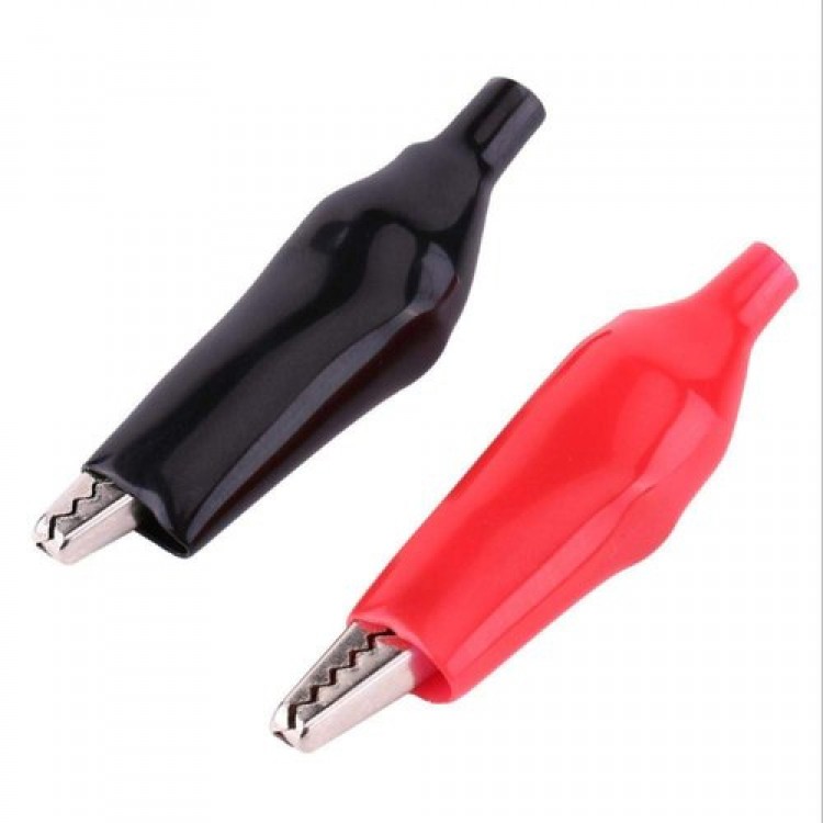 Crocodile/Alligator Clip Medium _1 pair(Black+Red)