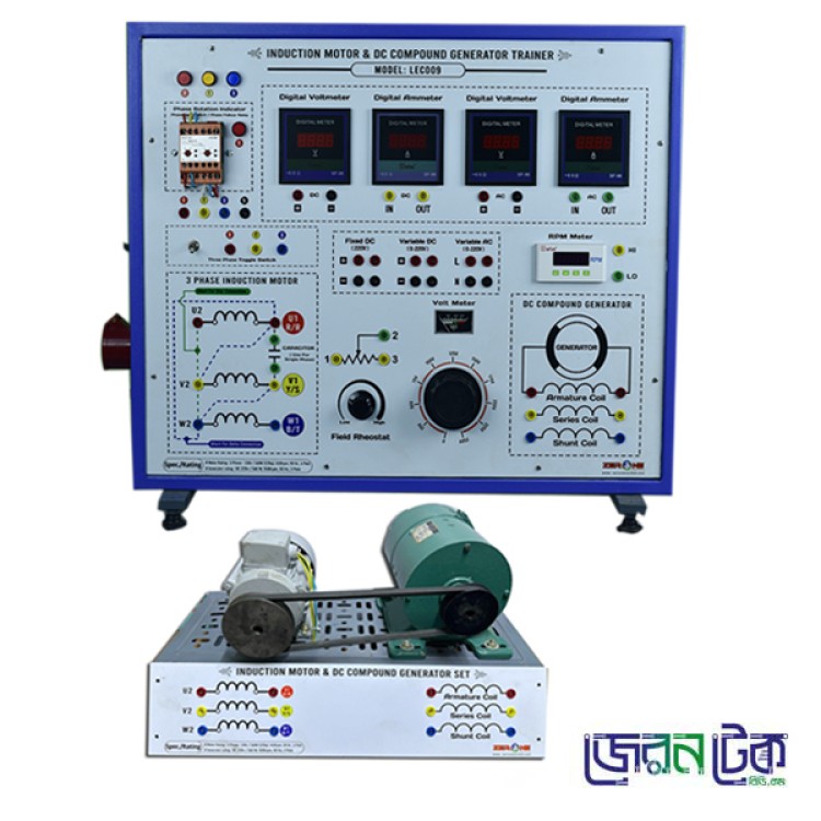 Induction Motor & DC Compound Generator Trainer.