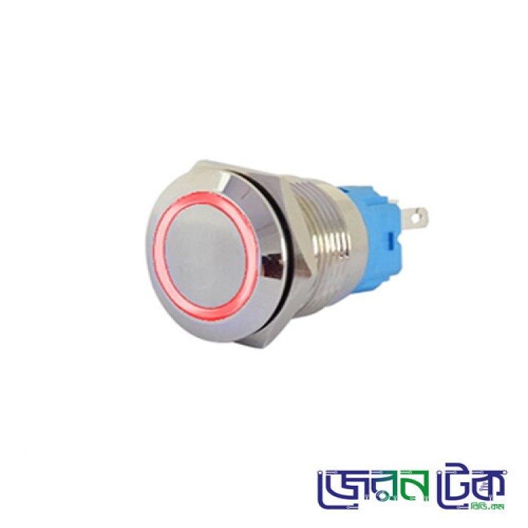 16mm Metal Push Button Switch Stainless Steel Red LED