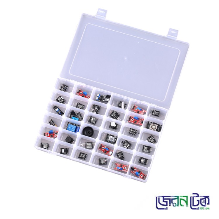 37 in 1 Sensor Module Kit | 37pcs Sensor Kit Compatible with Arduino Starter with Storage Box.