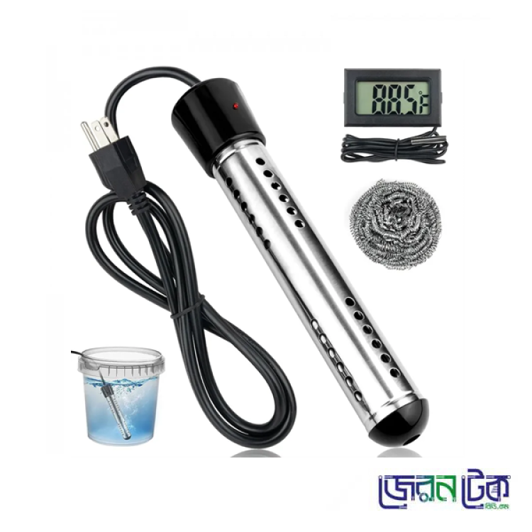 Immersion Bucket Electric Submersible Water Heater 1500W Heater,  Heater with LCD Thermometer Display.