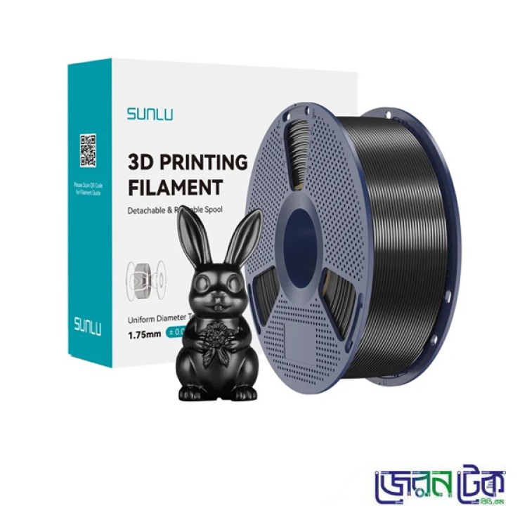 SUNLU PLA+ ( Plus ) Black Color Filament - 1.75mm, 1kg-Coil