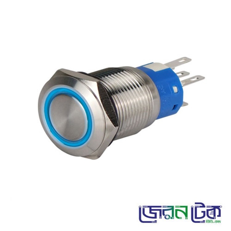 20mm Metal Push Button Switch Stainless Steel Blue LED